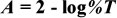 Convert percent transmission to absorance. Convert percent transmission to absorance.